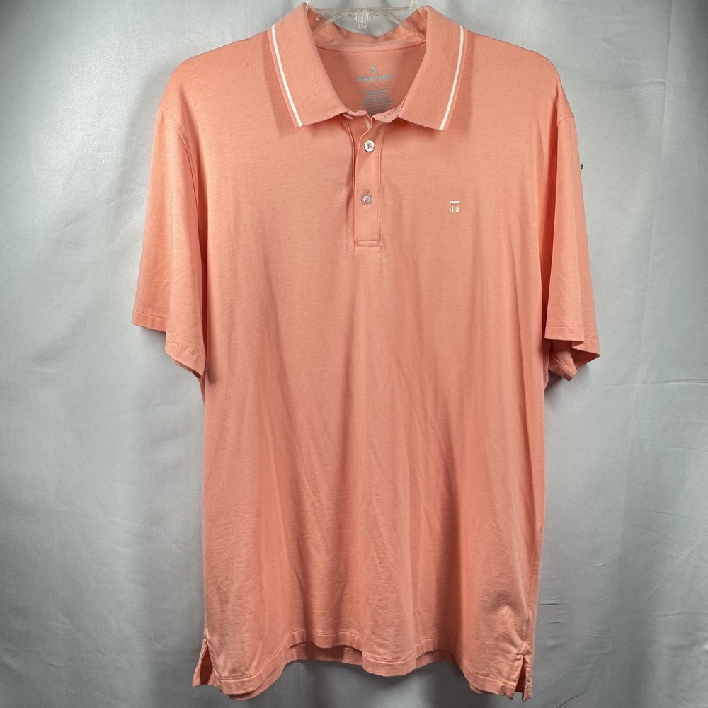 Tommy John Polo Shirt‎ Mens Large Pink Pima Cotton Golf Casual Performance Top